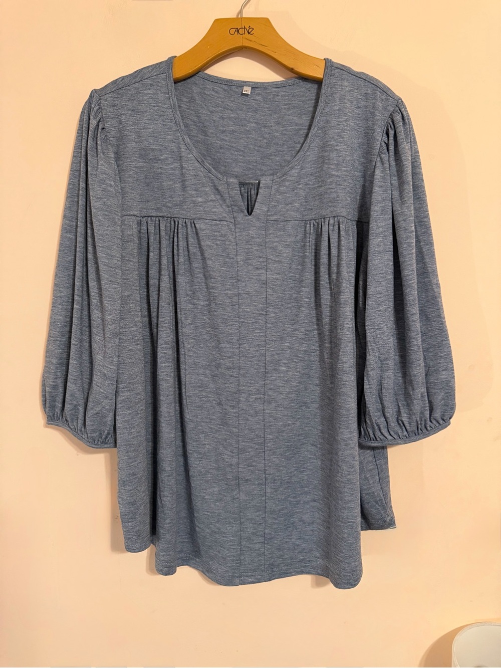 Blue Blouson Sleeve Top
